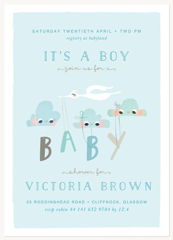Cloud Nine Arrival Shower Invitations