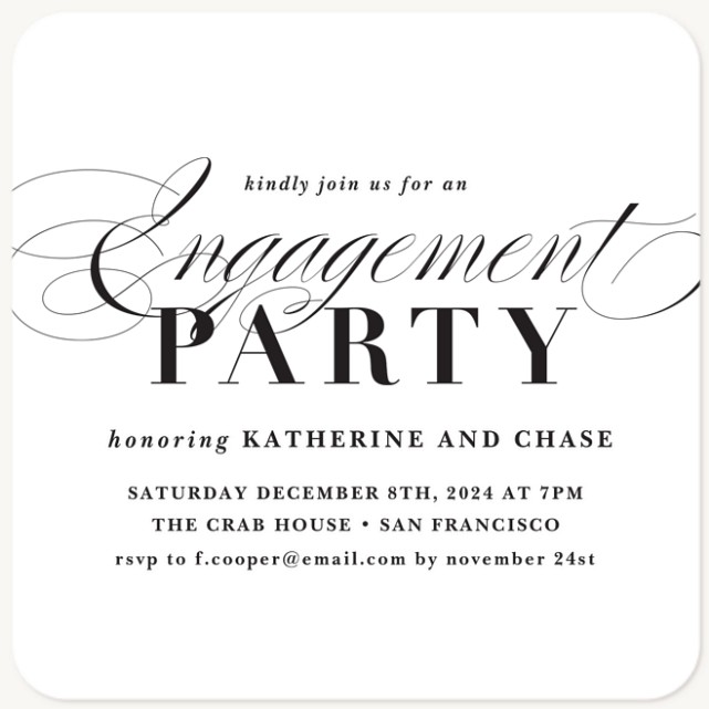 Uptown Chic Engagement Party Invitations