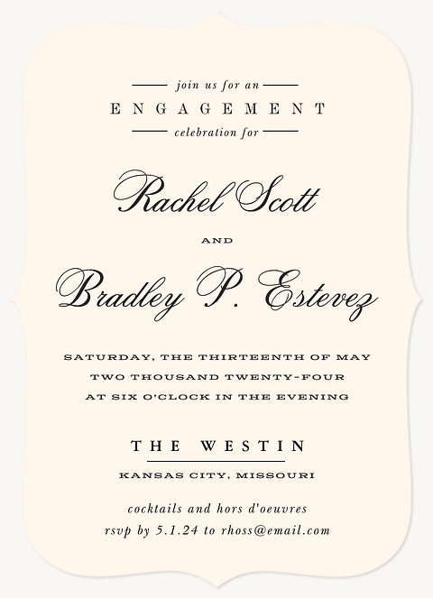 Royal Buttercream Engagement Party Invitations