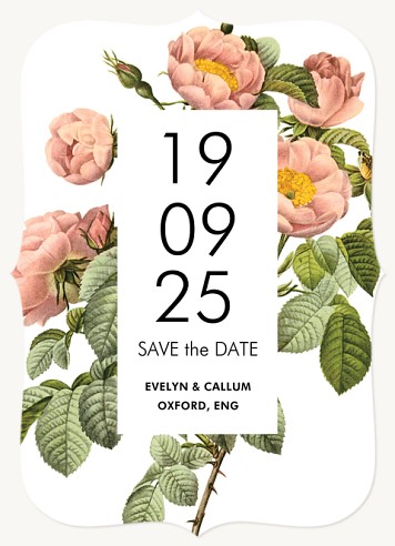 Vintage Roses Save the Date Cards