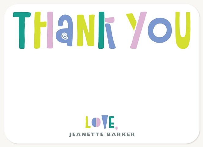 Colorful Thanks Kids Thank You Cards