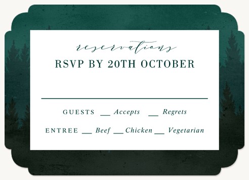 Pine Forest Wedding RSVP Cards