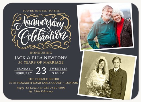 Anniversary Flourish Wedding Anniversary Invitations