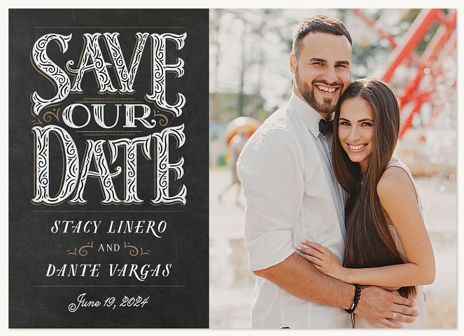 Antique Text Save the Date Cards