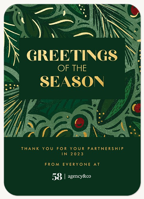 Sparkle Foliage Business Holiday Cards