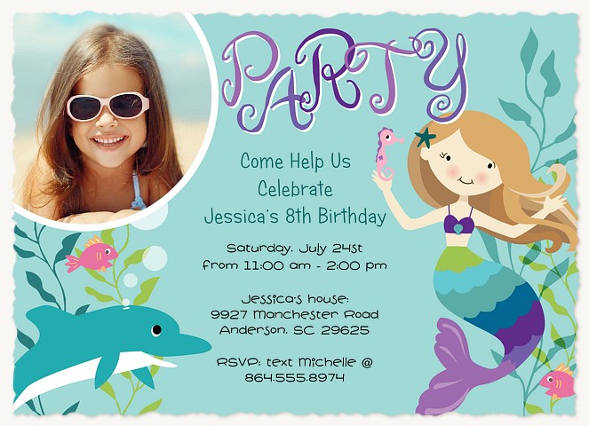 Under The Ocean Kids Birthday Invitations