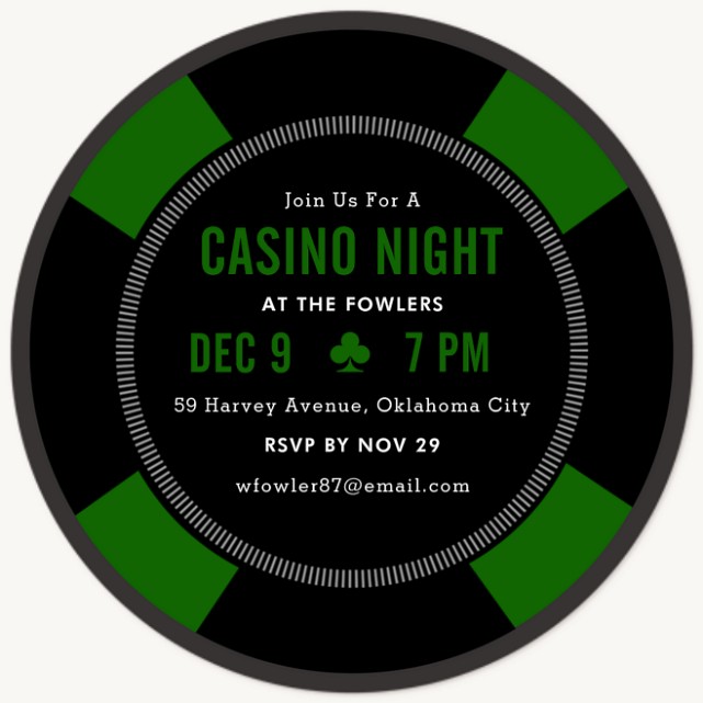 Poker Chip Party Invitations