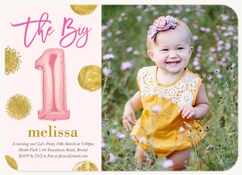 One Big Balloon Kids Birthday Invitations