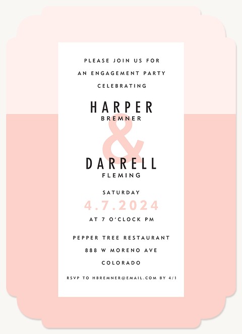 Color Block Engagement Party Invitations