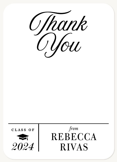 Classic Graduation Thank You Cards 