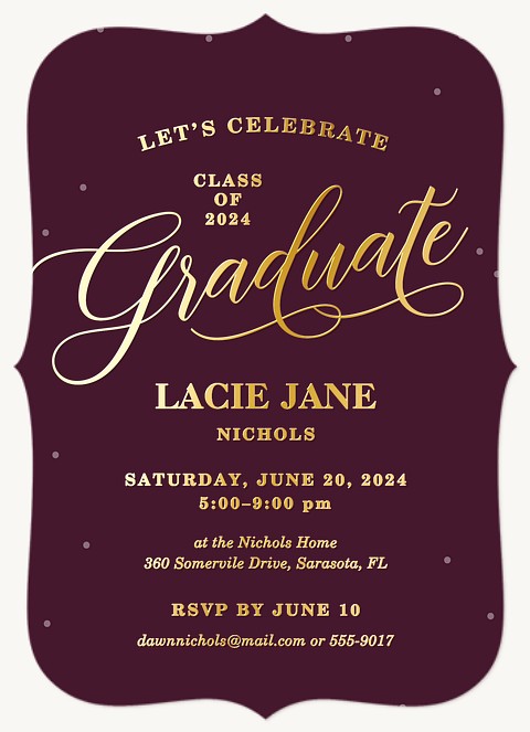 Gilded Confetti Graduation Party Invitations