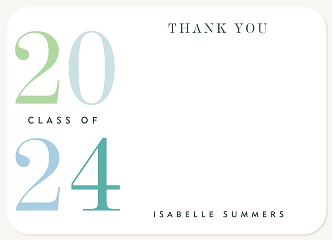 Large Numbers Graduation Thank You Cards