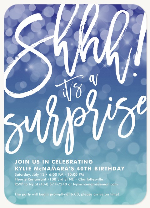 Bubbly Surprise Adult Birthday Party Invitations