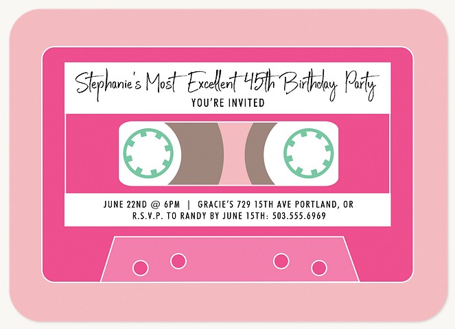 Mix Tape Adult Birthday Party Invitations