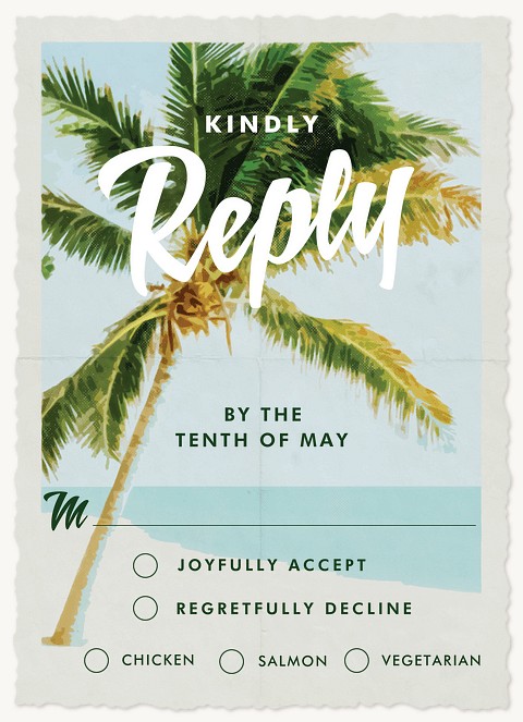 Tropical Poster Wedding RSVP Cards