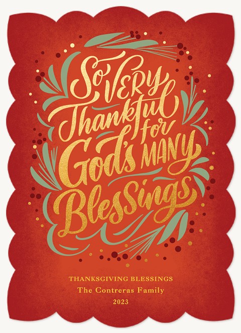 Thankful for Blessings Thanksgiving Cards