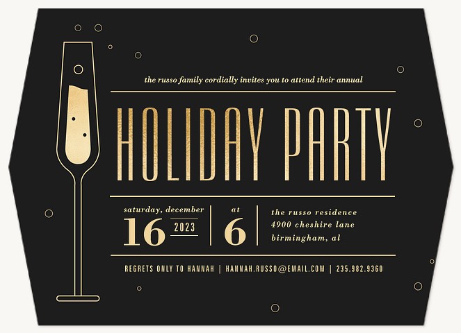 Clink the Champagne Holiday Party Invitations