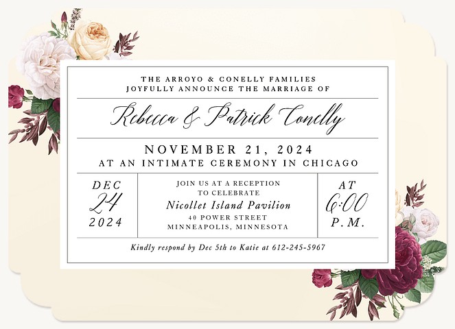 Blooming Corners Wedding Announcements