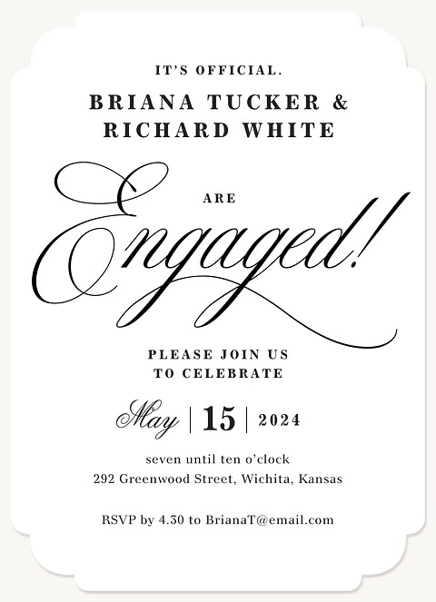 Classically Written Engagement Party Invitations