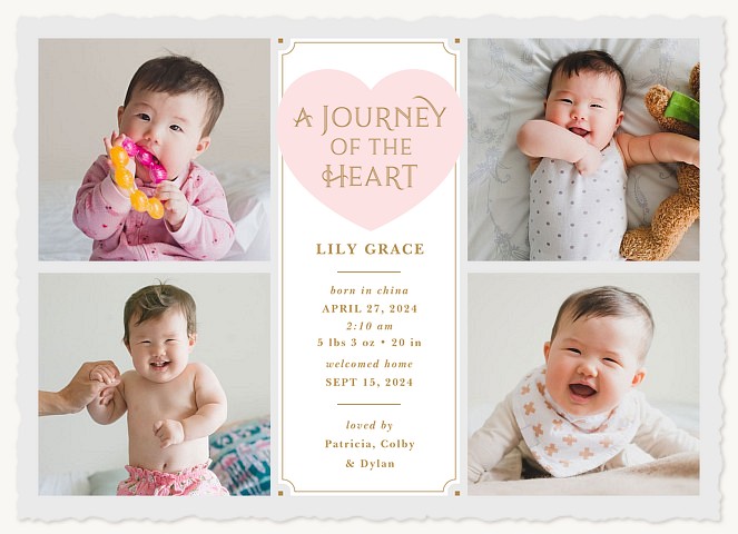 Heart-filled Baby Announcements