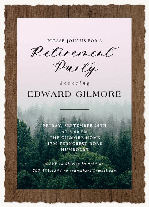 Woodsy Adult Birthday Party Invitations