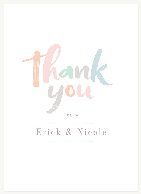 Pastel Baby Kids Thank You Cards