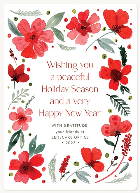 Christmas Floral Holiday & Christmas Magnet Cards