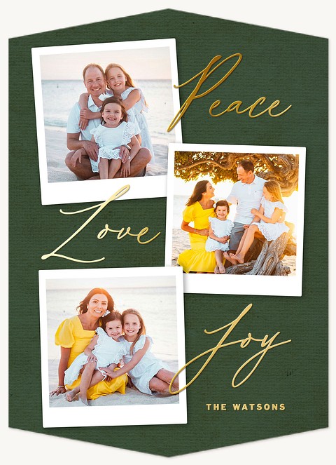 Peace Trio Personalized Holiday Cards