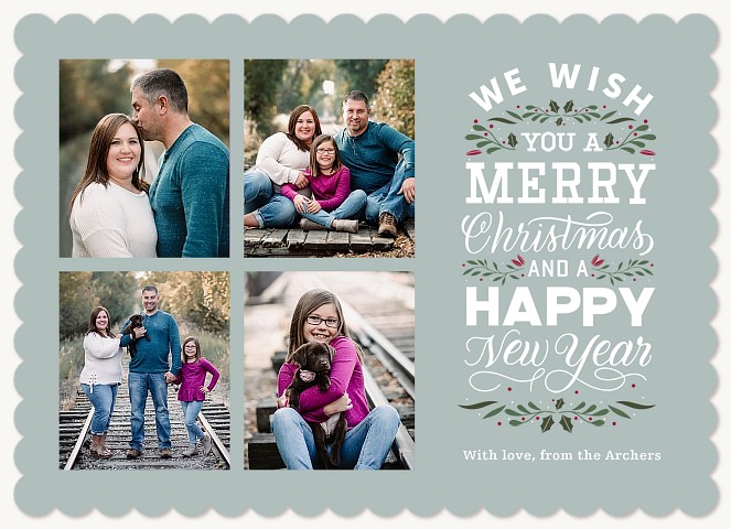 Hand Lettered  Photo Holiday Cards
