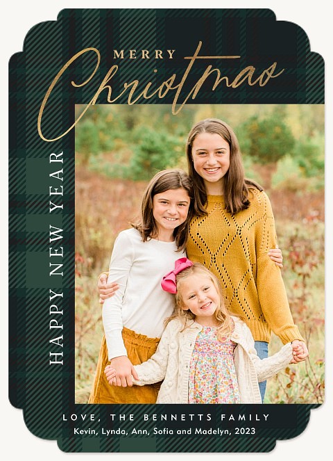Winter Plaid Personalized Holiday Cards