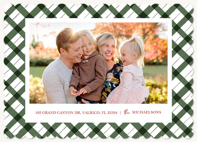 Playful Plaid Personalized Holiday Cards