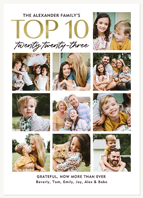 Top Ten Grid Personalized Holiday Cards