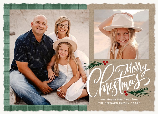 Crafted Flannel Personalized Holiday Cards