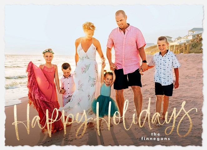 Cheerful Script Holiday Photo Cards