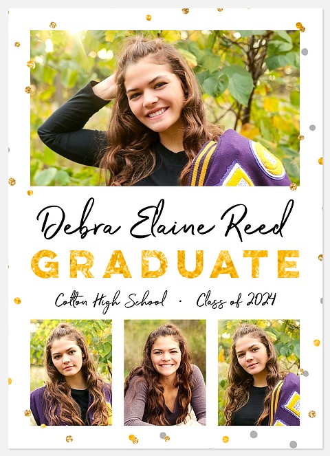 Glitter Confetti Grad Graduation Cards