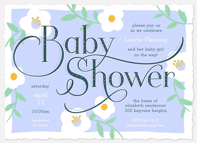 Mod Florals Baby Shower Invitations