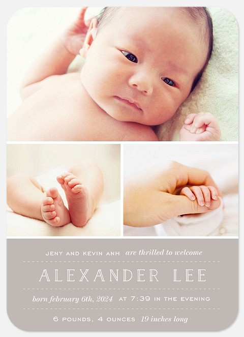 Classic Elegance  Baby Birth Announcements