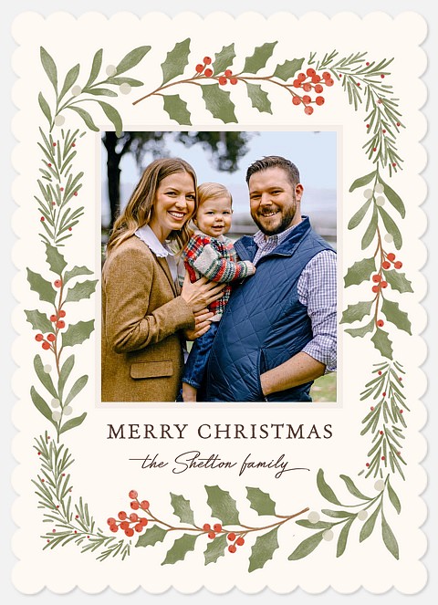 Merry Holly Holiday Photo Cards