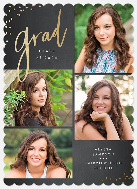 Glamorous Confetti Graduation Cards