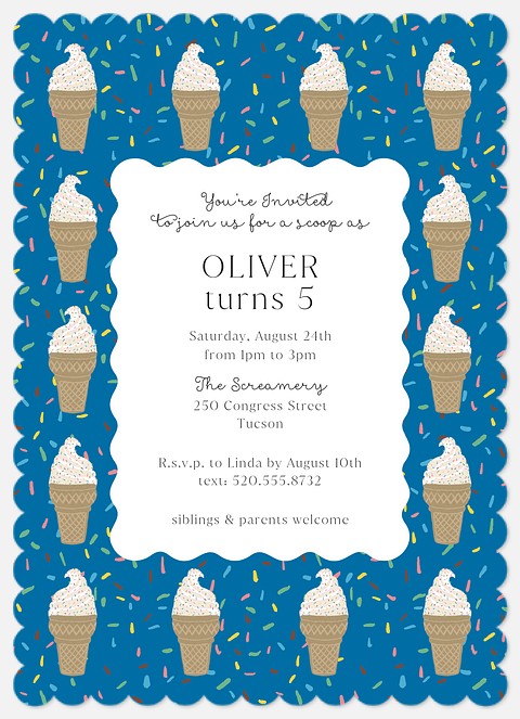 Ice Cream Sprinkles Kids' Birthday Invitations