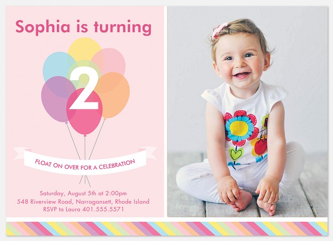 Float On Pink Kids' Birthday Invitations