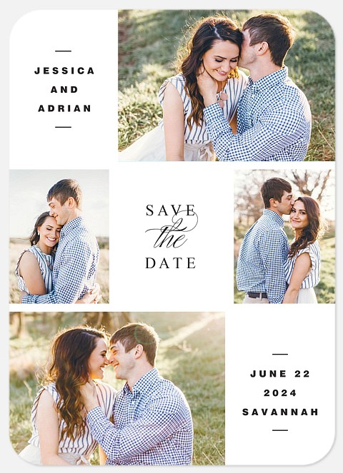 Traditional Collage Save the Date Photo Cards