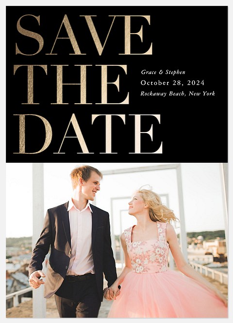 Shimmering Statement  Save the Date Photo Cards