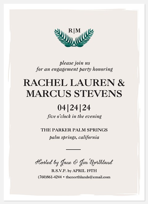 Palm Laurels Engagement Party Invitations