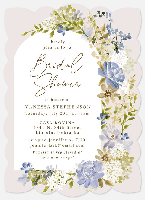 Perennial Arch Bridal Shower Invitations