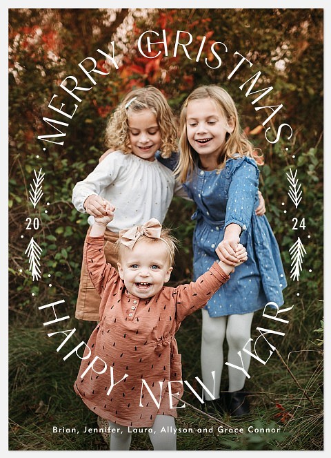 Oval Frame Holiday Photo Cards