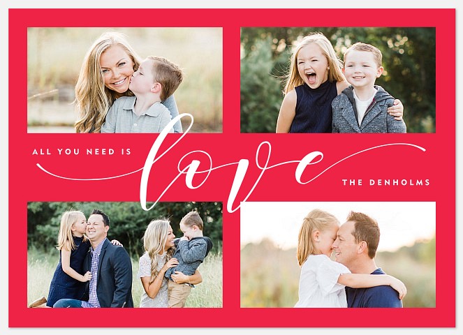 Calligraphic Love Valentine Photo Cards