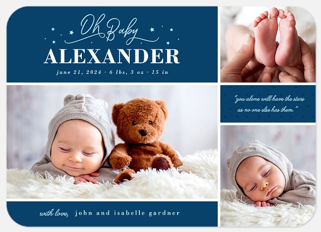 Brightest Star Baby Birth Announcements