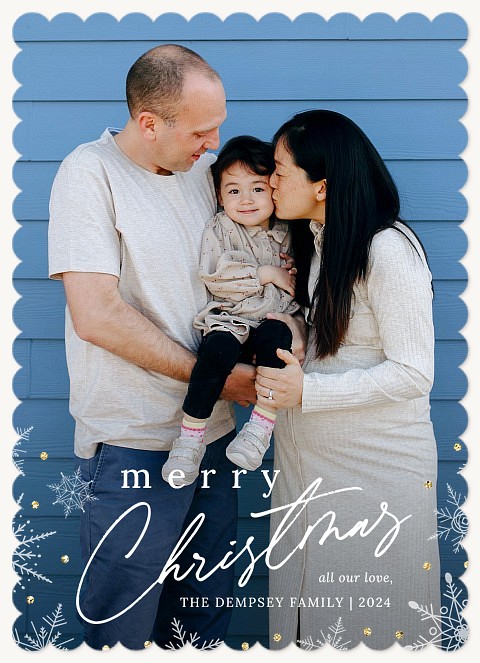 Dazzling Snow Personalized Holiday Cards