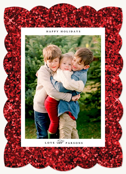 Ruby Sparkle Personalized Holiday Cards